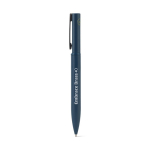 Eleganter Kulli aus 60% recyceltem Metall mit Clip farbe blau Ansicht mit Logo 3