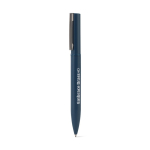 Eleganter Kulli aus 60% recyceltem Metall mit Clip farbe blau Ansicht mit Logo 1