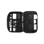 Organizer-Tasche für Technikzubehör aus recyceltem Polyester farbe schwarz achte Ansicht
