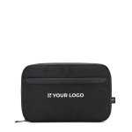 Organizer-Tasche für Technikzubehör aus recyceltem Polyester Ansicht mit Druckbereich