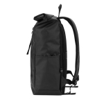 Rolltop-Reiserucksack aus wasserdichtem recyceltem Polyester 14” farbe schwarz fünfte Ansicht