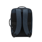 Kompakter Rucksack aus recyceltem Polyester mit Trolleygriff 15,6” farbe blau dritte Ansicht