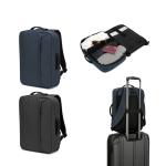 Kompakter Rucksack aus recyceltem Polyester mit Trolleygriff 15,6” Ansicht in vielen Farben