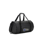 Sporttasche aus recyceltem Polyester 600D mit seitlichem Schuhfach farbe schwarz Ansicht mit Logo 1