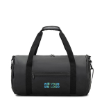 Sporttasche aus recyceltem Polyester 600D mit seitlichem Schuhfach Ansicht mit Druckbereich