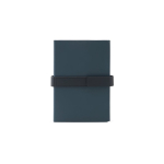 Notizblock aus recyceltem PU A5 mit liniertem und blanko Papier farbe blau zweite Ansicht