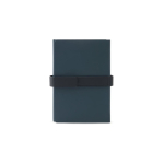 Notizblock aus recyceltem PU A5 mit liniertem und blanko Papier farbe blau dritte Ansicht