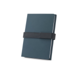 Notizblock aus recyceltem PU A5 mit liniertem und blanko Papier farbe blau