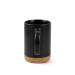 Keramiktasse mit abnehmbarer Korkbasis und matter Oberfläche 320 ml farbe schwarz dritte Ansicht