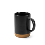 Keramiktasse mit abnehmbarer Korkbasis und matter Oberfläche 320 ml farbe schwarz