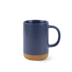 Keramiktasse mit abnehmbarer Korkbasis und matter Oberfläche 320 ml farbe marineblau zweite Ansicht