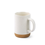 Keramiktasse mit abnehmbarer Korkbasis und matter Oberfläche 320 ml farbe gebrochen weiß