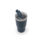 Becher 600 ml aus recyceltem Stahl, doppelwandig, matt farbe marineblau sechste Ansicht
