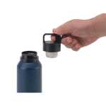 Thermoflasche aus recyceltem Stahl mit Vakuumisolierung 590 ml farbe marineblau neunte Ansicht