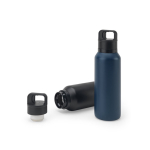 Thermoflasche aus recyceltem Stahl mit Vakuumisolierung 590 ml farbe marineblau Ansicht der Schachtel