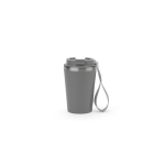 Reisebecher aus recyceltem Stahl mit Vakuumisolierung 460 ml farbe grau