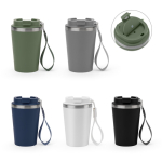 Reisebecher aus recyceltem Stahl mit Vakuumisolierung 460 ml Ansicht in vielen Farben