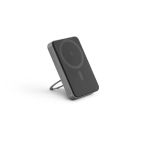 Ökologische externe Magnet-Powerbank mit Ringhalter 10000 mAh farbe dunkelgrau