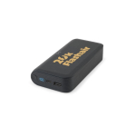 Öko-Powerbank 20000 mAh mit Schnellladung & LED farbe schwarz Ansicht mit Logo 1