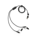 6-in-1-USB-Kabel Alu & rPET, ultraschnell, vielseitig farbe schwarz