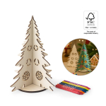 Klappbarer FSC™-Holz-Weihnachtsbaum zum Ausmalen Ansicht in vielen Farben