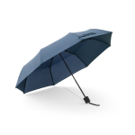 Faltbarer Regenschirm 3-teilig aus rPET mit Fiberglasstreben Ø98 farbe blau