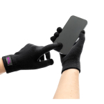 Handschuhe aus recyceltem Polyester rPET mit Touchscreen-Spitzen farbe schwarz Ansicht mit Logo 4