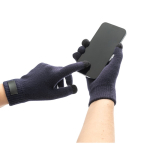 Handschuhe aus recyceltem Polyester rPET mit Touchscreen-Spitzen farbe marineblau vierte Ansicht