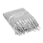 Decke aus recyceltem Polyester mit weicher Mohair-Haptik 300 g/m² farbe grau fünfte Ansicht