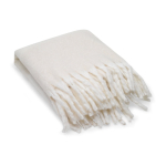 Decke aus recyceltem Polyester mit weicher Mohair-Haptik 300 g/m² farbe beige
