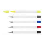 Schreibset mit 3 Kugelschreibern, 1 Druckbleistift und 1 Textmarker farbe weiß zweite Ansicht