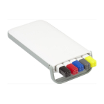 Schreibset mit 3 Kugelschreibern, 1 Druckbleistift und 1 Textmarker farbe weiß dritte Ansicht