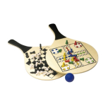 Set mit 2 Holzschlägern und Ball, Spiele auf den Schlägern aufgedruckt farbe schwarz erste Ansicht
