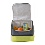 Kühltasche aus Polyester mit Kühlfach im unteren Bereich farbe hellgrün dritte Ansicht