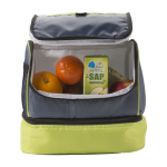 Kühltasche aus Polyester mit Kühlfach im unteren Bereich farbe hellgrün vierte Ansicht