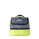 Polyester-Kühltasche mit Kühlfach unten farbe hellgrün Ansicht mit Druckbereich