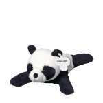 Plüschtier Panda liegend mit personalisierbarem Etikett farbe weiß/schwarz Ansicht mit Druckbereich