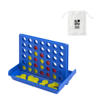 Vier-Gewinnt-Spiel Kunststoff rot/gelb mit Beuteln farbe blau Ansicht mit Druckbereich