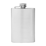 Edelstahl-Taschenflasche 100 ml, Schraubverschluss, personalisierbar farbe silber erste Ansicht