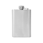 Edelstahl-Taschenflasche 100 ml, Schraubverschluss, personalisierbar farbe silber zweite Ansicht