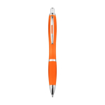 Kugelschreiber rKunststoff mit Gummigriff, blaue Tinte farbe orange zweite Ansicht