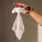 Schmusetuch für Babys aus weicher Baumwolle mit Hasenkopf farbe natürliche farbe sechste Ansicht