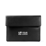 Elegante Dokumententasche aus Kunstleder, personalisierbar farbe schwarz Ansicht mit Druckbereich