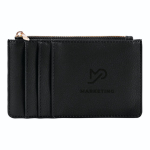 Geld- und Kartenetui mit Reißverschluss aus Kunstleder farbe schwarz vierte Ansicht