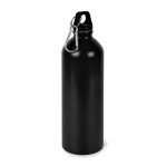 Flasche aus recyceltem Edelstahl mit silbernem Karabinerhaken, 750 ml farbe schwarz zweite Ansicht