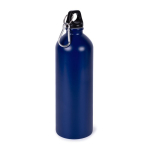 Flasche aus recyceltem Edelstahl mit silbernem Karabinerhaken, 750 ml farbe blau zweite Ansicht
