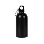 Flasche aus recyceltem Edelstahl mit silbernem Karabinerhaken, 500 ml farbe schwarz erste Ansicht