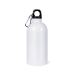 Flasche aus recyceltem Stahl mit Karabiner für Sublimation, 500 ml farbe weiß erste Ansicht