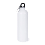 Flasche aus recyceltem Stahl mit Karabiner für Sublimation, 750 ml farbe weiß erste Ansicht