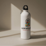 Flasche aus recyceltem Stahl mit Karabiner für Sublimation, 750 ml farbe weiß fünfte Ansicht